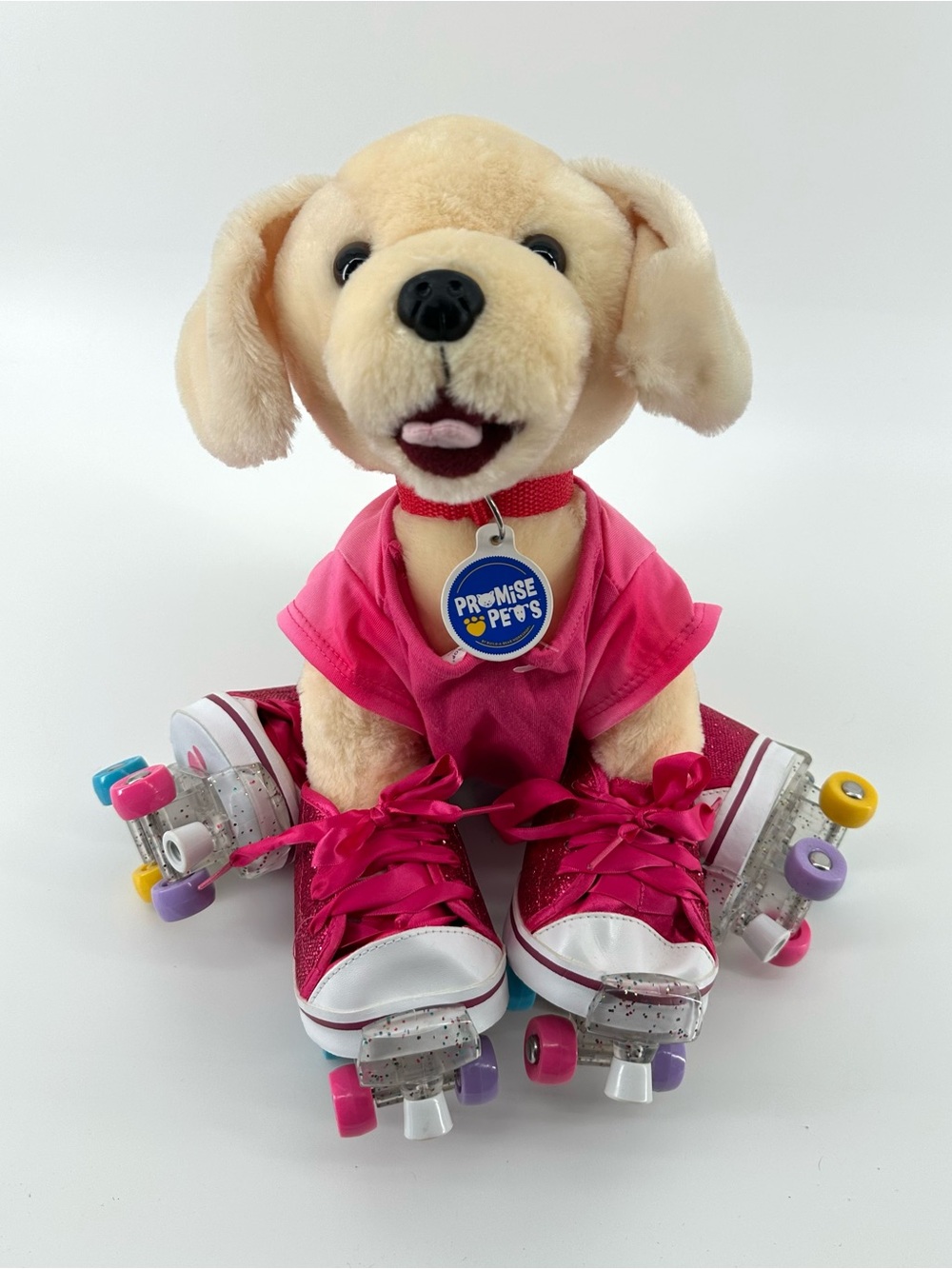 Build a Bear Promise Pet Dog with outfit and four Roller Skates!
